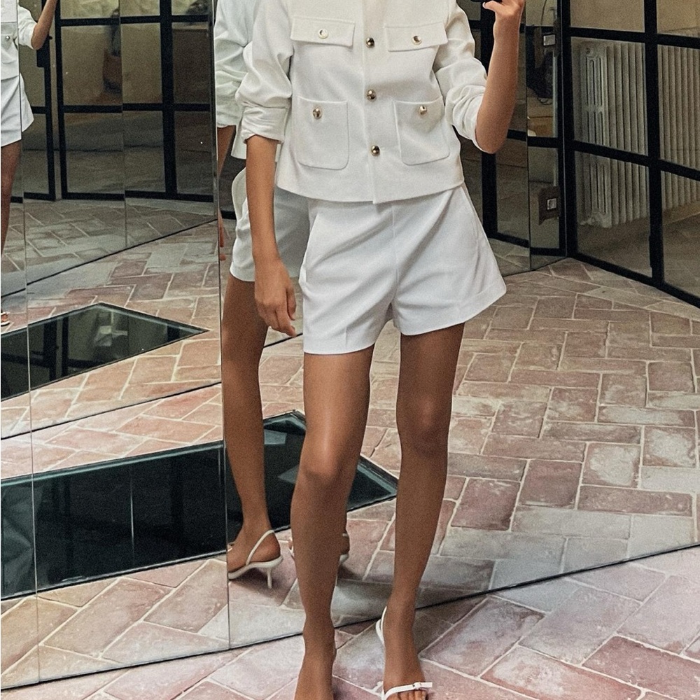 Zara high waist double fabric shorts